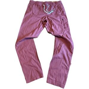 Vuori Ripstop Pants Mens‎ L Red Climber Hiking Drawstring Elastic Waist V412